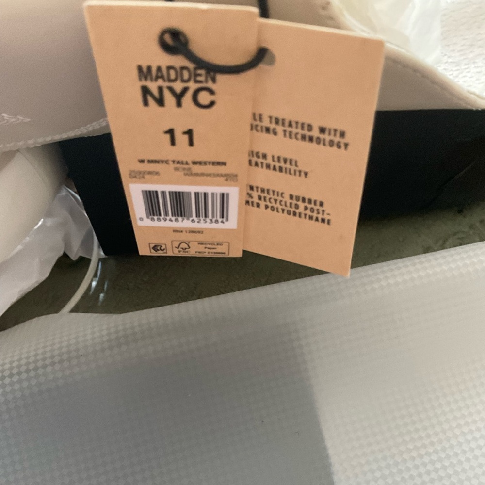 Madden NYC Elegant Off White Heeled Boots for Women Size 11 - Picture 13 of 14